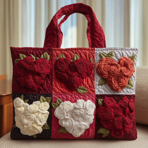 Heart Roses Quilted Tote Bag GFTONL5440