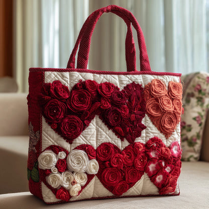 Heart Roses Quilted Tote Bag GFTONL5441