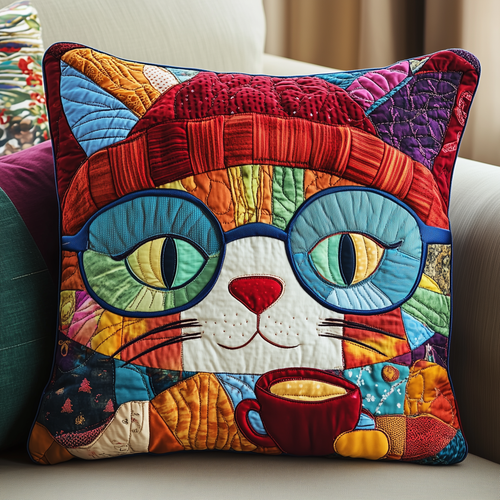 Holiday Cat Quilted Pillow Case GFTONL544