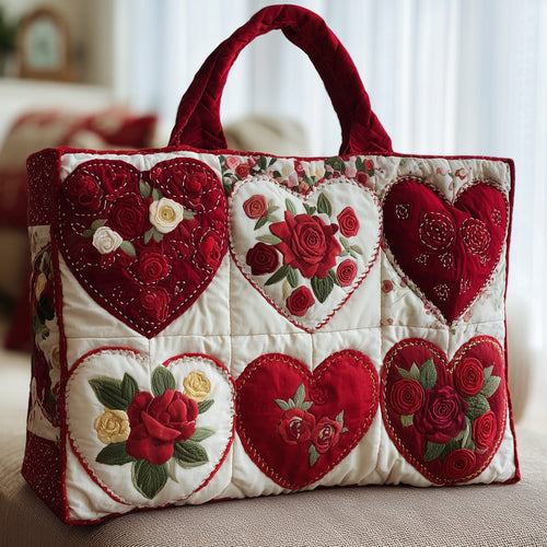 Heart Charm Quilted Tote Bag GFTONL5451