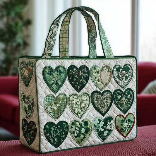 Green Love Quilted Tote Bag GFTONL5462