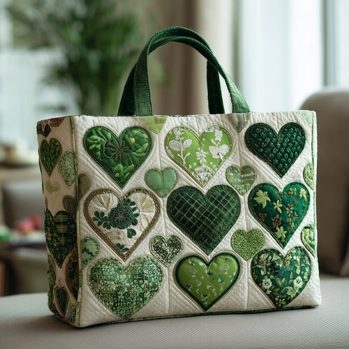 Green Love Quilted Tote Bag GFTONL5464