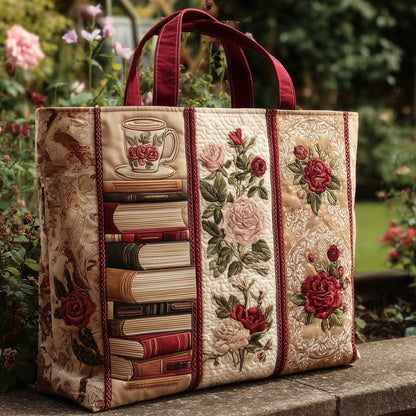 Floral Book Quilted Tote Bag GFTONL5477