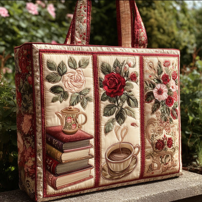 Vintage Tea Break Quilted Tote Bag GFTONL5478