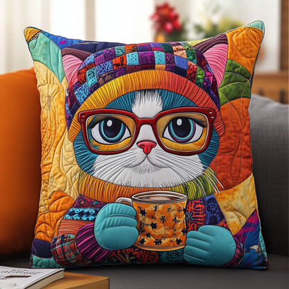Holiday Cat Quilted Pillow Case GFTONL547