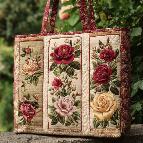 Vintage Rose Quilted Tote Bag GFTONL5480