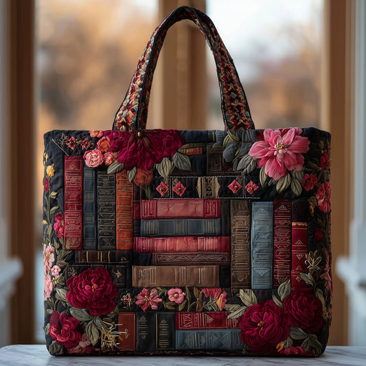 Dark Rose Library Quilted Tote Bag GFTONL5482
