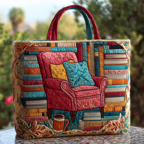 Bookworm Time Quilted Tote Bag GFTONL5485