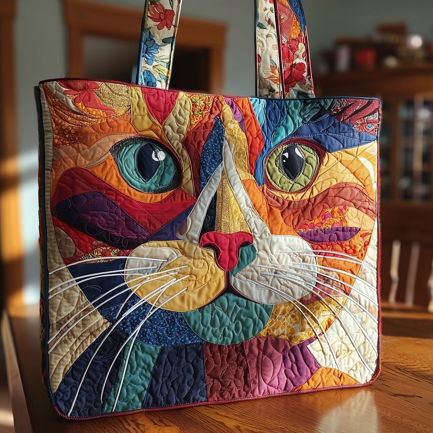 White Whiskers Quilted Tote Bag GFTONL5499