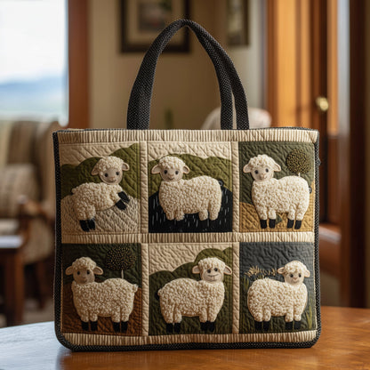 Cheerful Sheep Quilted Tote Bag GFTONL5511