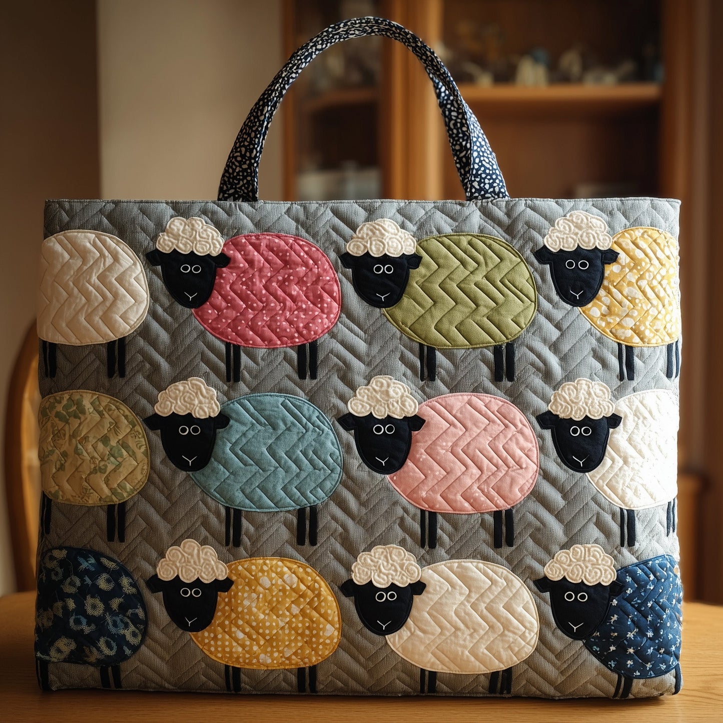 Whimsical Sheep Quilted Tote Bag GFTONL5513