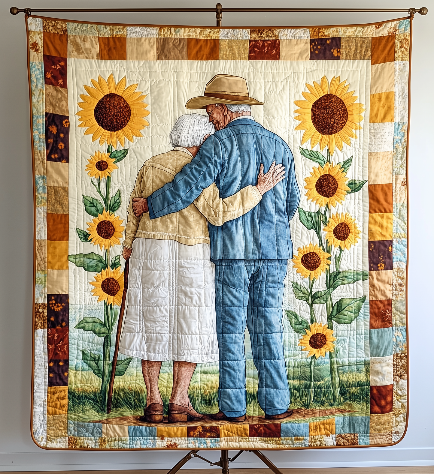 Holding Hand Til We Die Couple Quilted Blanket GFTONL554
