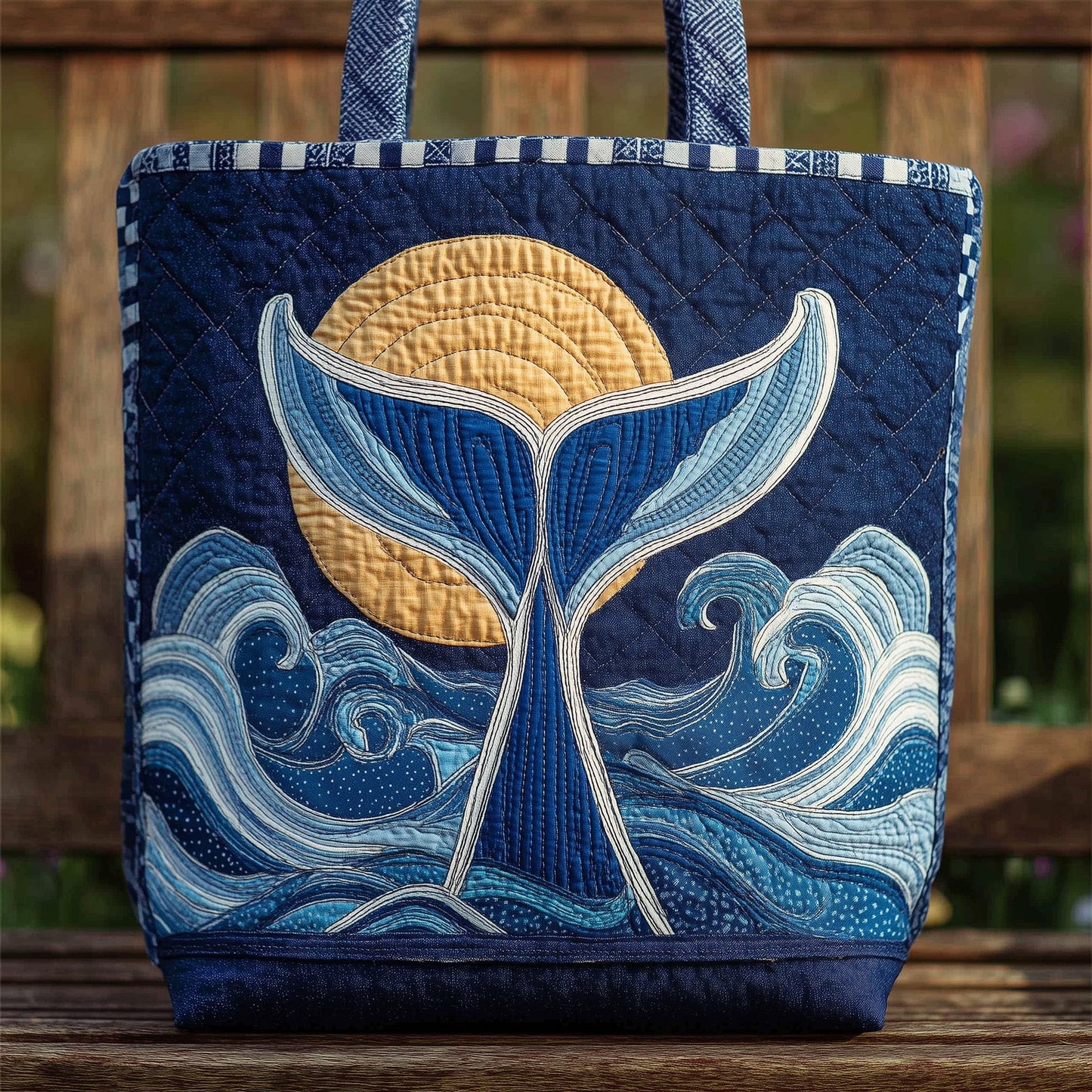 Blue Whale Quilted Tote Bag GFTONL5585