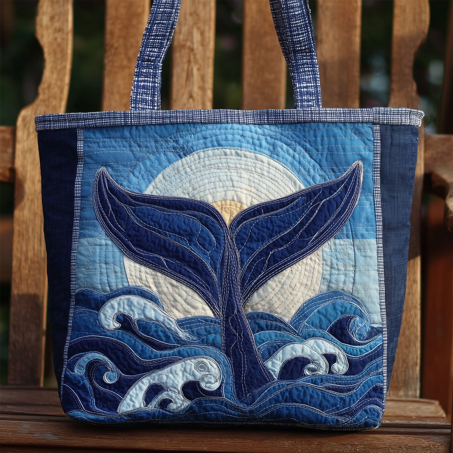 Blue Whale Quilted Tote Bag GFTONL5590