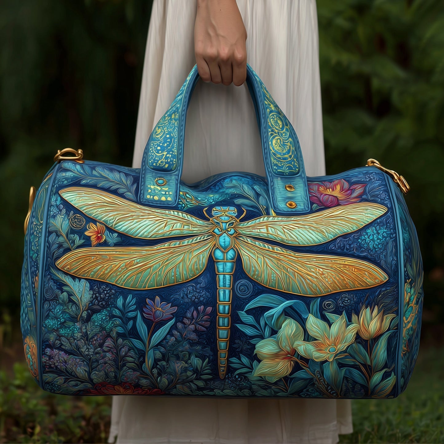 Elegant Dragonfly Quilted Duffle Bag GFTONL5700