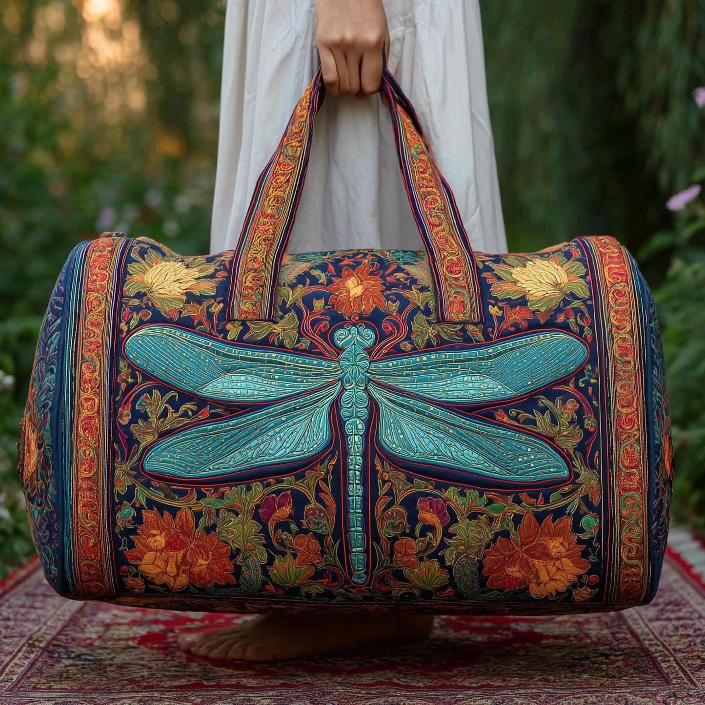 Elegant Dragonfly Quilted Duffle Bag GFTONL5708