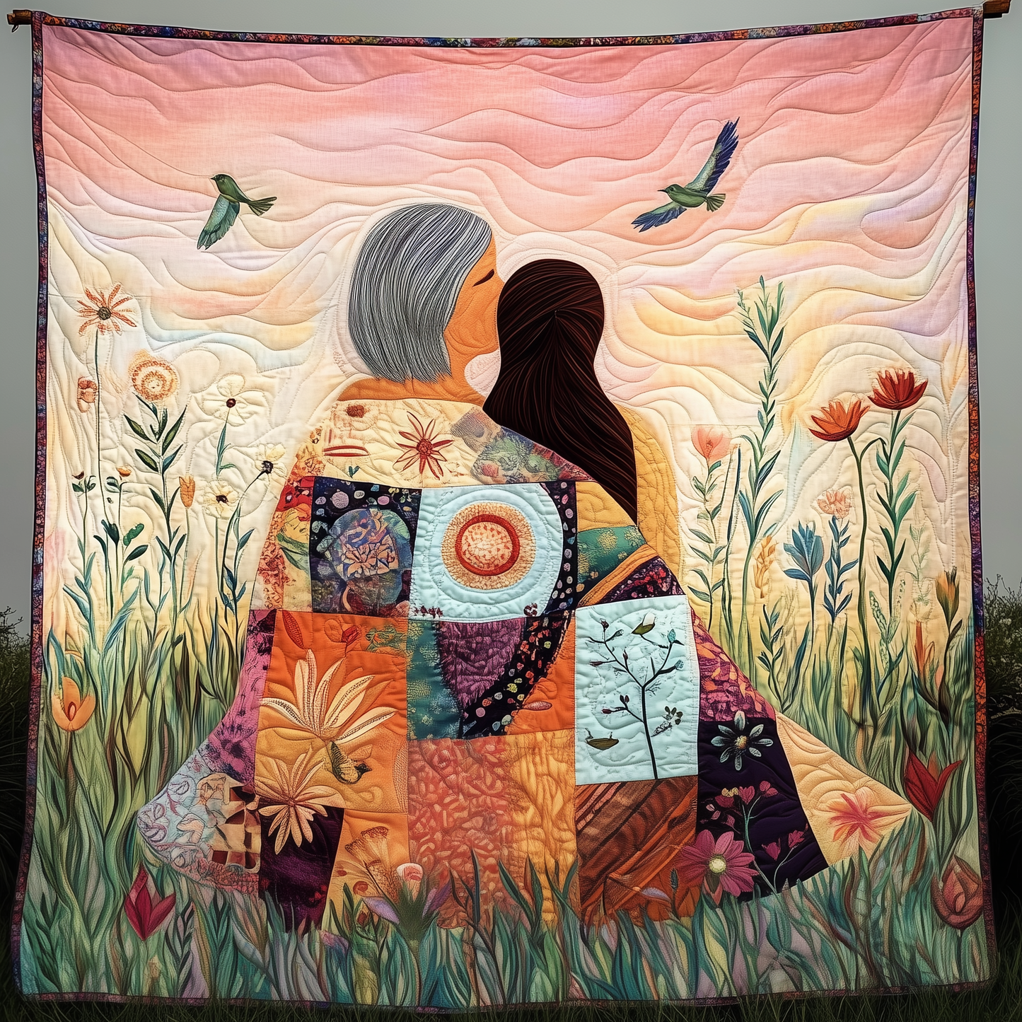 Mother & Daughter A Bond That Can't Be Broken Quilted Blanket GFTONL571