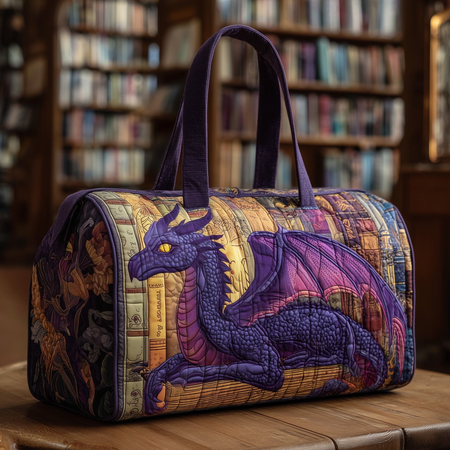 Purple Dragon Quilted Duffle Bag GFTONL5726