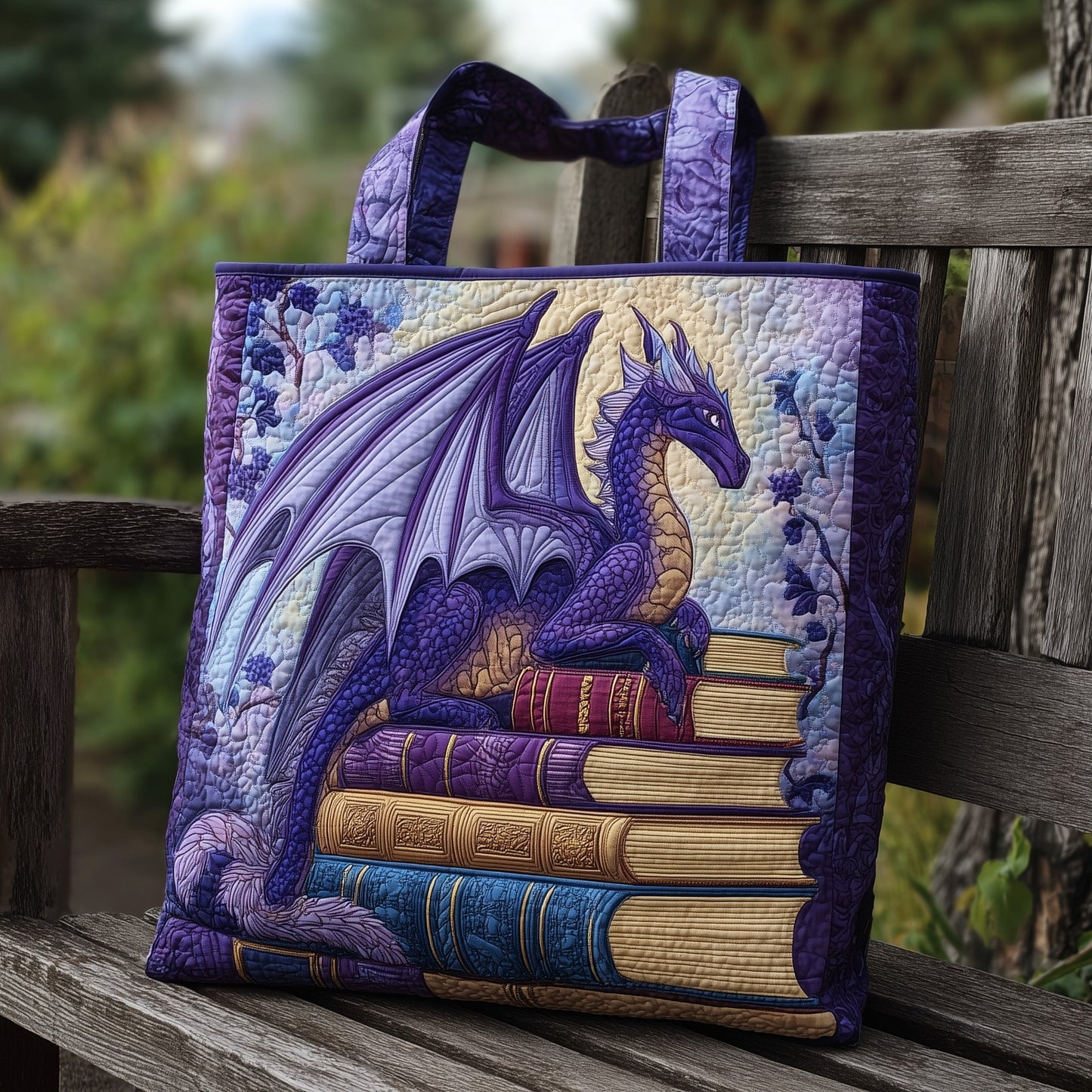 Purple Dragon Quilted Tote Bag GFTONL5728