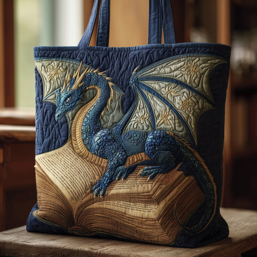 Bookworm Dragon Quilted Tote Bag GFTONL5731
