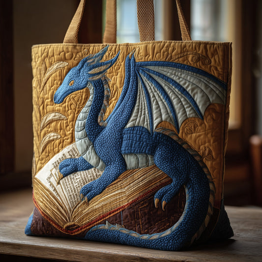 Bookworm Dragon Quilted Tote Bag GFTONL5735