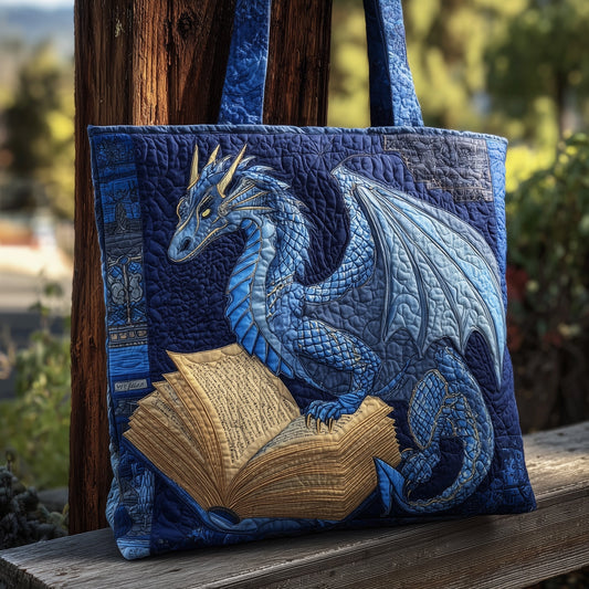 Bookworm Dragon Quilted Tote Bag GFTONL5736