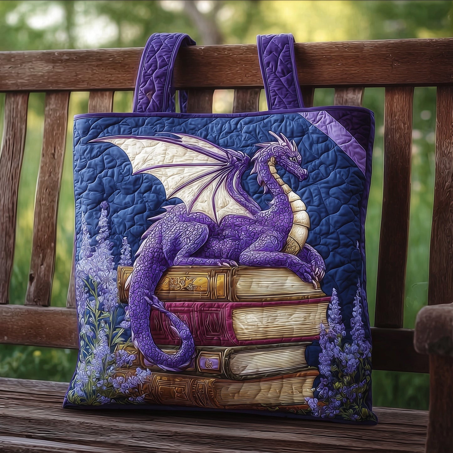 Bookish Dragon Quilted Tote Bag GFTONL5741