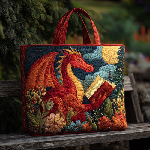 Reading Dragon Quilted Tote Bag GFTONL5771