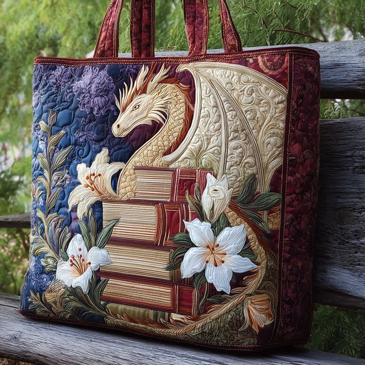 Floral Dragon Quilted Tote Bag GFTONL5793
