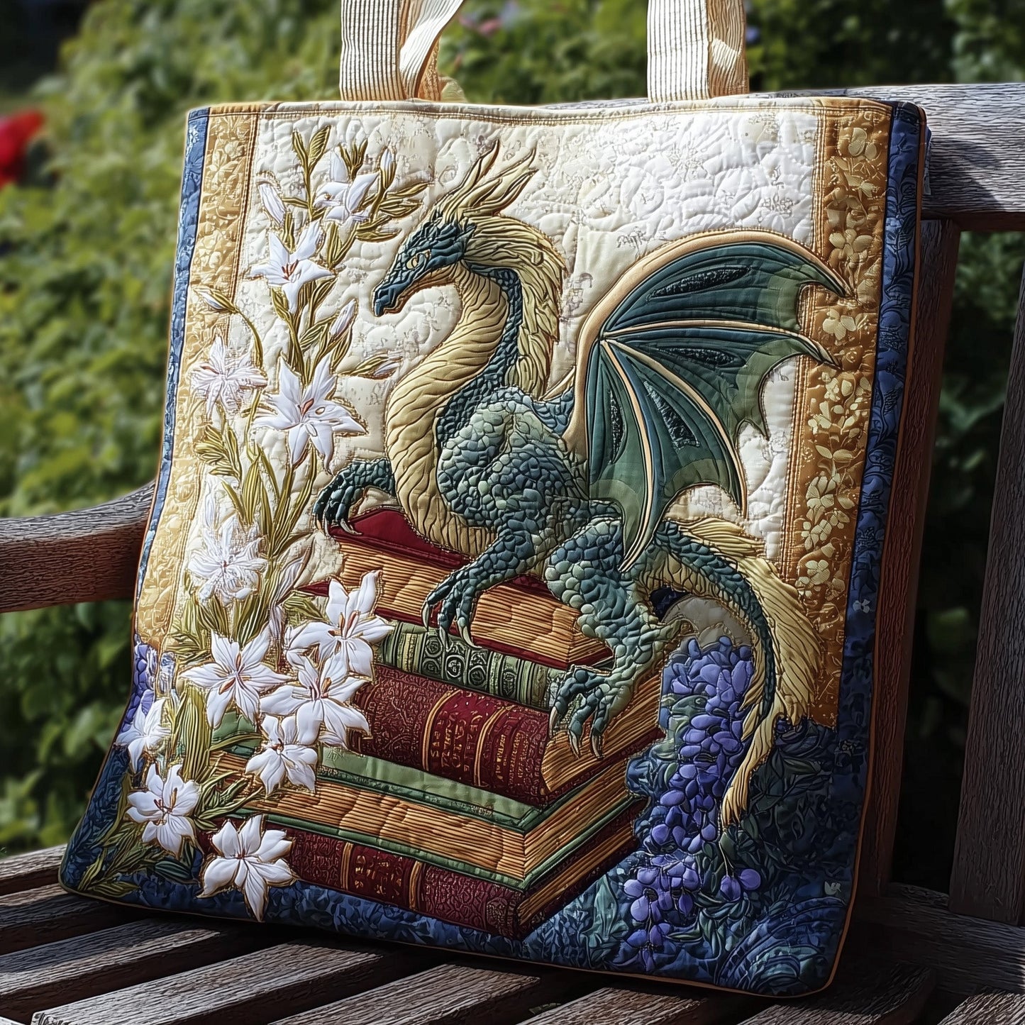 Bookish Dragon Quilted Tote Bag GFTONL5794