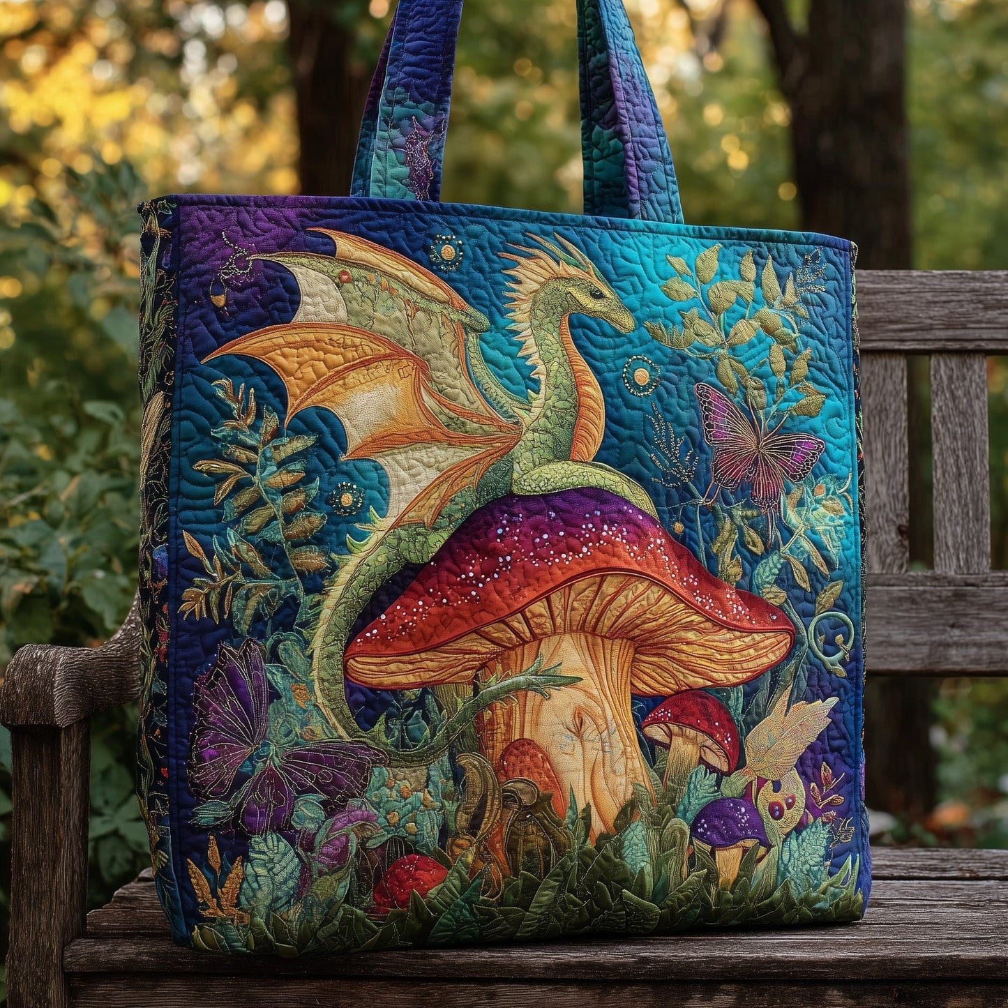 Forest Dragon Quilted Tote Bag GFTONL5796