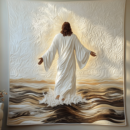 Walking On Water Jesus Quilted Blanket GFTONL579