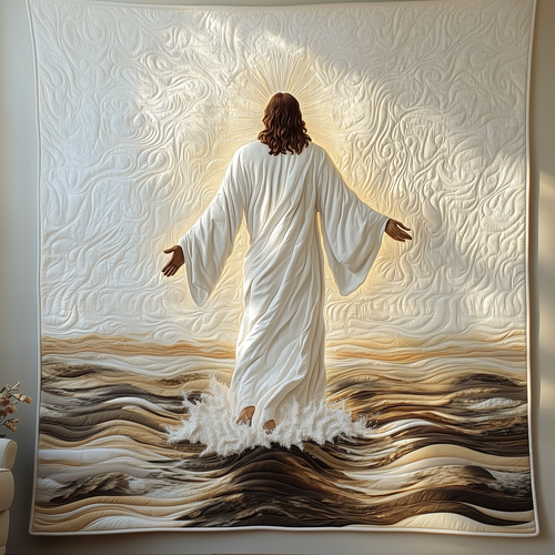 Walking On Water Jesus Quilted Blanket GFTONL579