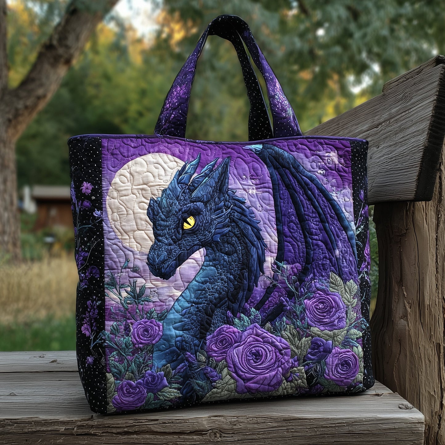 Violet Dragon Quilted Tote Bag GFTONL5800
