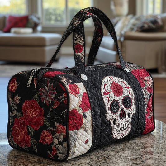 Floral Skull Quilted Duffle Bag GFTONL5811