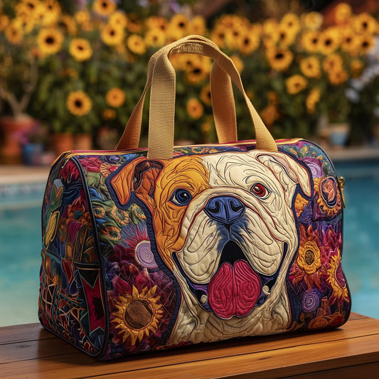 Happy Bulldog Quilted Duffle Bag GFTONL5816