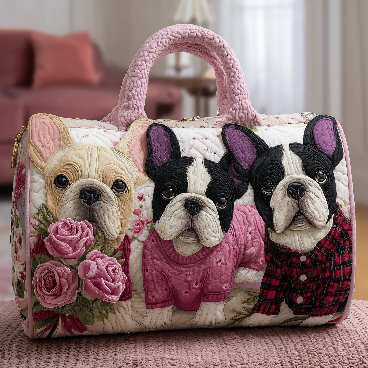 Bulldog Dream Quilted Duffle Bag GFTONL5825