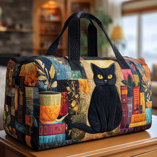 Black Furry Quilted Duffle Bag GFTONL5839