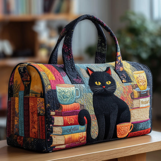 Black Furry Quilted Duffle Bag GFTONL5841