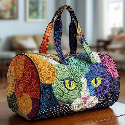 Swirl Cat Quilted Duffle Bag GFTONL5844