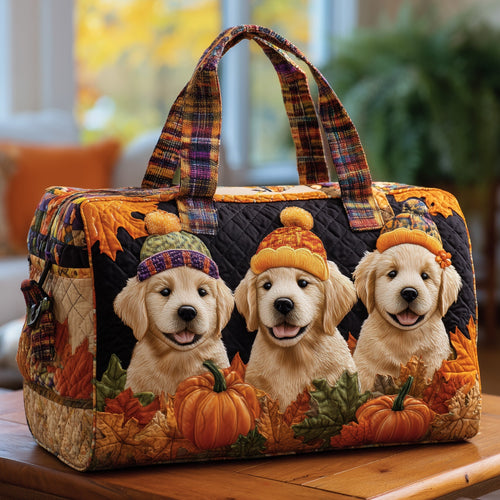Fall Golden Retriever Quilted Duffle Bag GFTONL5847