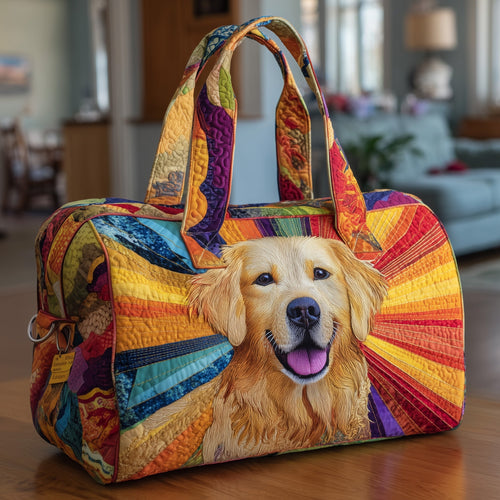 Cheerful Golden Retriever Quilted Duffle Bag GFTONL5848
