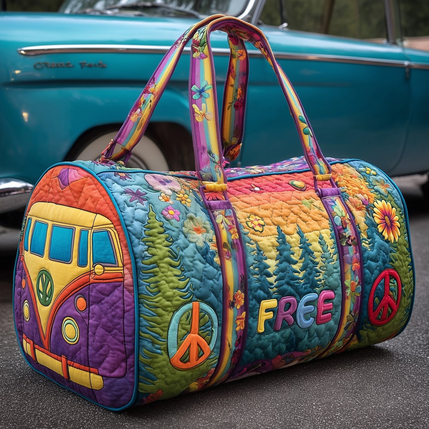 Hippie Vibe Quilted Duffle Bag GFTONL5862