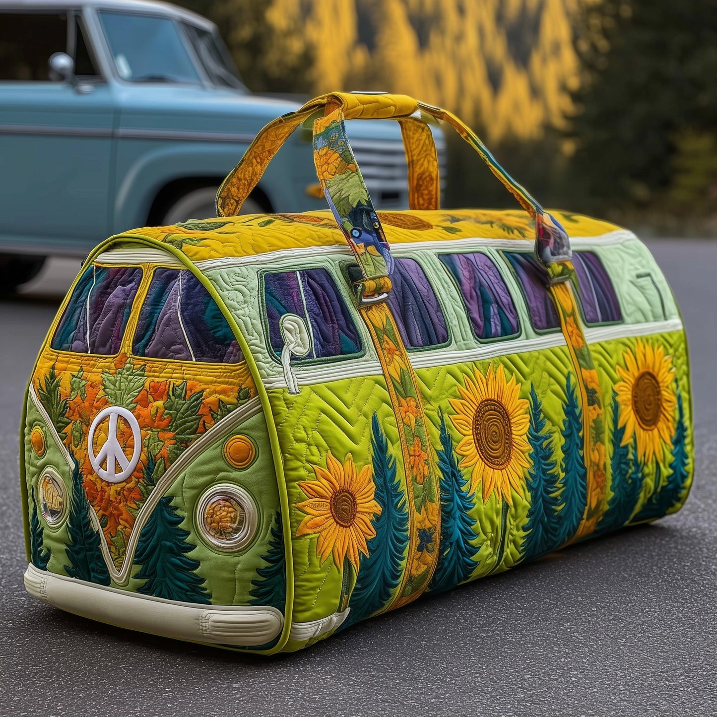 Sunflower Van Quilted Duffle Bag GFTONL5864