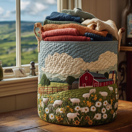 Sheep Meadow Quilted Laundry Basket GFTONL5876