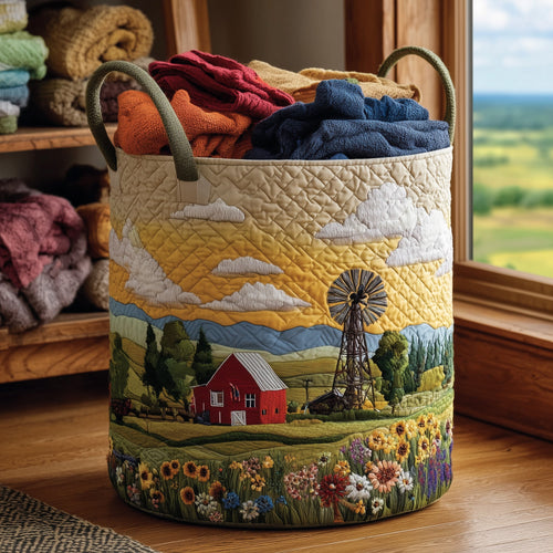 Peaceful Meadow Quilted Laundry Basket GFTONL5877