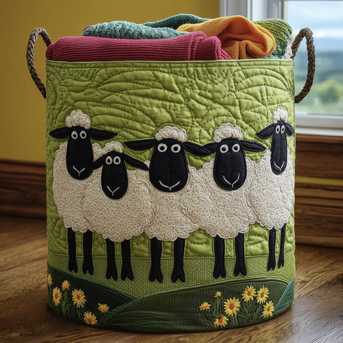 Sheep Heaven Quilted Laundry Basket GFTONL5883