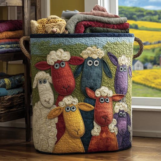 Sheep Heaven Quilted Laundry Basket GFTONL5884