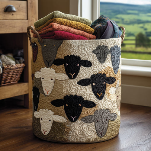 Sheep Heaven Quilted Laundry Basket GFTONL5885