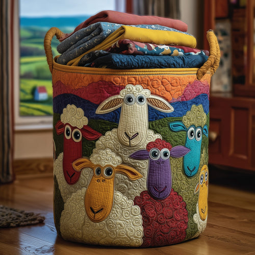 Sheep Heaven Quilted Laundry Basket GFTONL5887